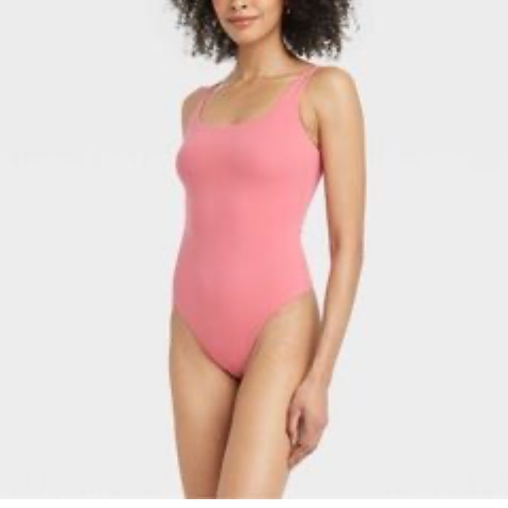 Women's Luxe 4-Way Stretch Tank Bodysuit - Auden™ Coral  NWT L XXL